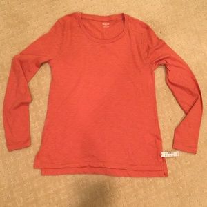 Madewell Orange cotton long sleeve T-shirt. Size Small. New with tag.